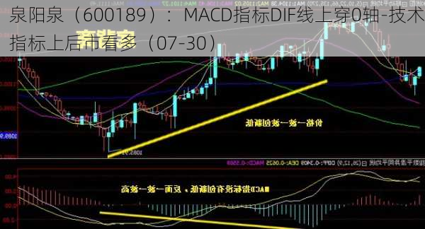 泉阳泉（600189）：MACD指标DIF线上穿0轴-技术指标上后市看多（07-30）