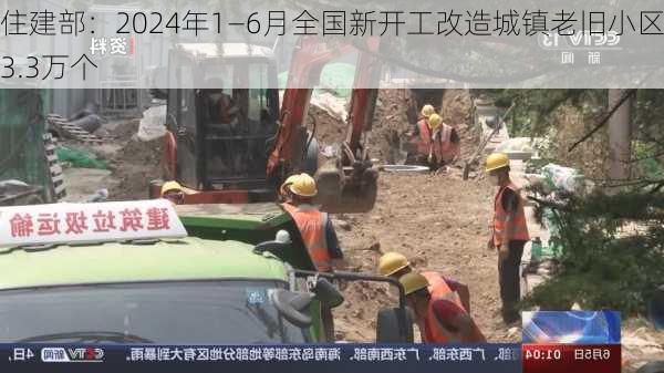 住建部：2024年1―6月全国新开工改造城镇老旧小区3.3万个