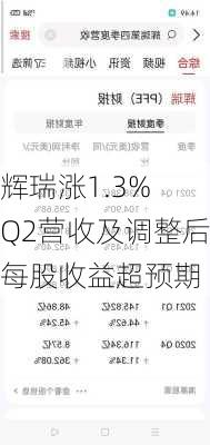 辉瑞涨1.3% Q2营收及调整后每股收益超预期