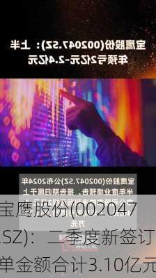 宝鹰股份(002047.SZ)：二季度新签订单金额合计3.10亿元