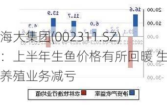 海大集团(002311.SZ)：上半年生鱼价格有所回暖 生鱼养殖业务减亏