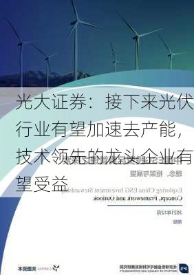 光大证券：接下来光伏行业有望加速去产能，技术领先的龙头企业有望受益