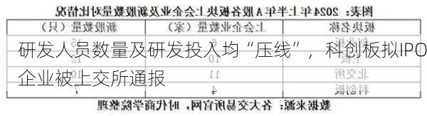 研发人员数量及研发投入均“压线”，科创板拟IPO企业被上交所通报