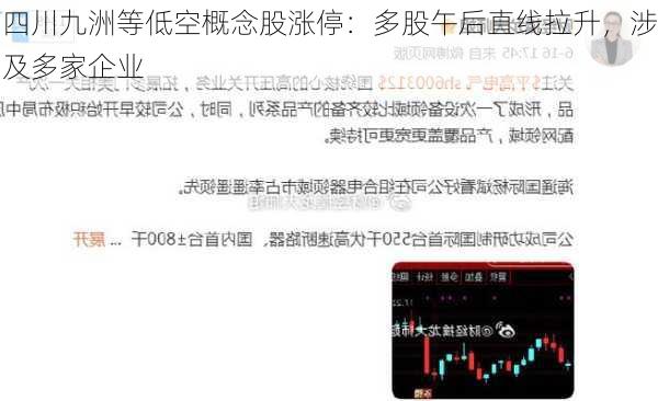 四川九洲等低空概念股涨停：多股午后直线拉升，涉及多家企业