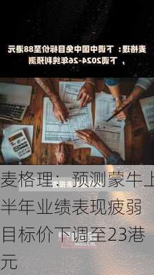 麦格理：预测蒙牛上半年业绩表现疲弱 目标价下调至23港元