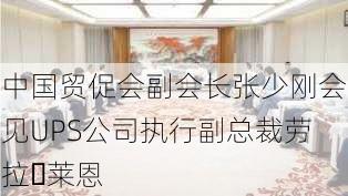 中国贸促会副会长张少刚会见UPS公司执行副总裁劳拉・莱恩