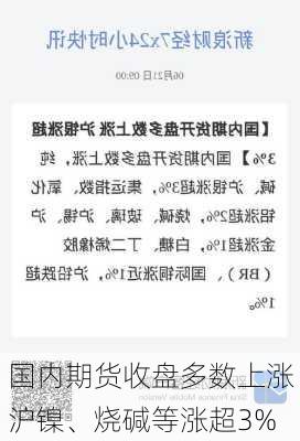 国内期货收盘多数上涨 沪镍、烧碱等涨超3%