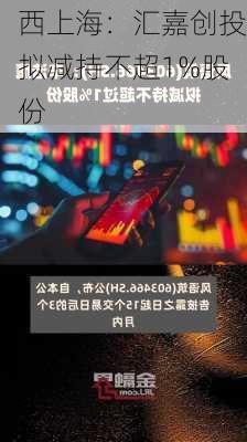 西上海：汇嘉创投拟减持不超1%股份