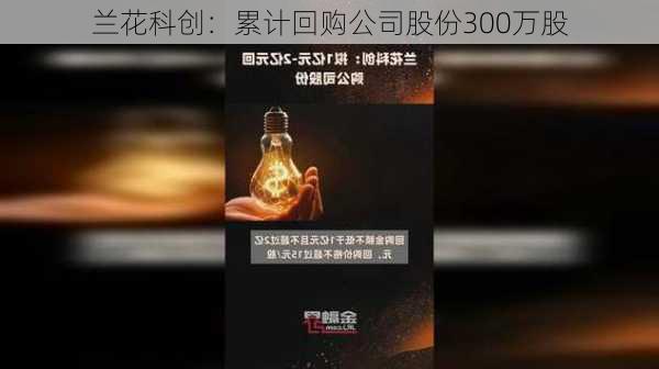 兰花科创：累计回购公司股份300万股