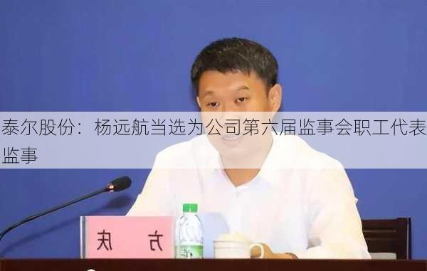 泰尔股份：杨远航当选为公司第六届监事会职工代表监事