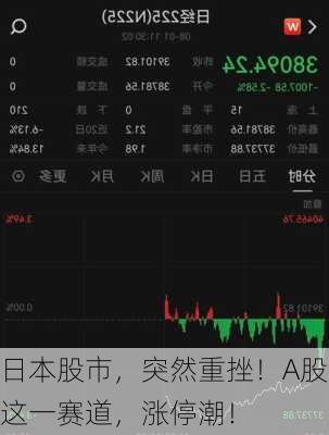 日本股市，突然重挫！A股这一赛道，涨停潮！
