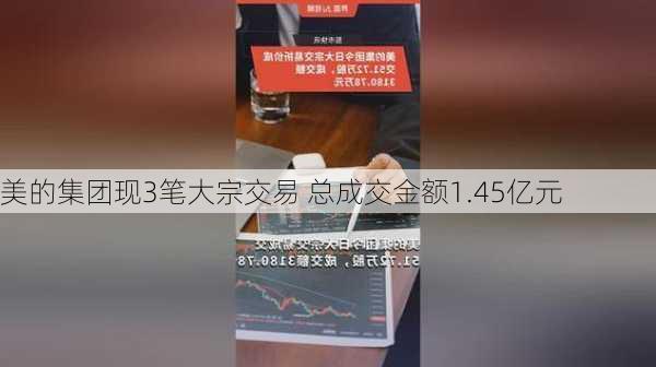 美的集团现3笔大宗交易 总成交金额1.45亿元