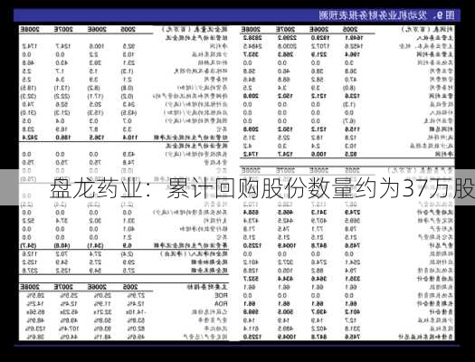 盘龙药业：累计回购股份数量约为37万股