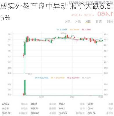 成实外教育盘中异动 股价大跌6.65%