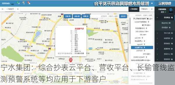 宁水集团：综合抄表云平台、营收平台、长输管线监测预警系统等均应用于下游客户