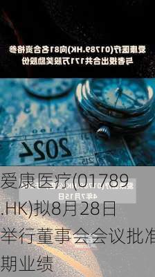 爱康医疗(01789.HK)拟8月28日举行董事会会议批准中期业绩