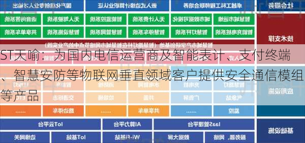 ST天喻：为国内电信运营商及智能表计、支付终端、智慧安防等物联网垂直领域客户提供安全通信模组等产品