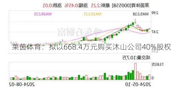 莱茵体育：拟以668.4万元购买沐山公司40%股权