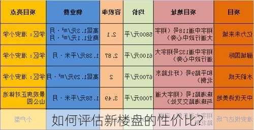 如何评估新楼盘的性价比？