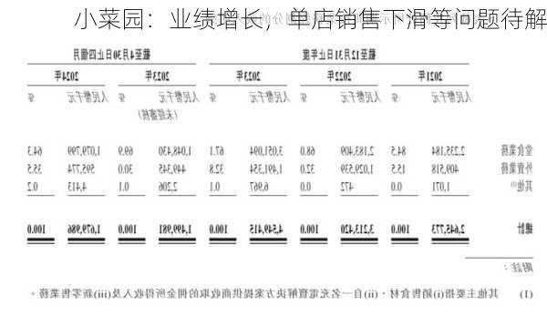 小菜园：业绩增长，单店销售下滑等问题待解