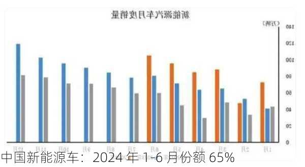 中国新能源车：2024 年 1-6 月份额 65%