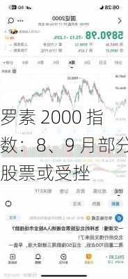 罗素 2000 指数：8、9 月部分股票或受挫