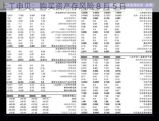 上工申贝：购买资产存风险 8 月 5 日