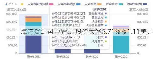 海湾资源盘中异动 股价大涨5.71%报1.11美元