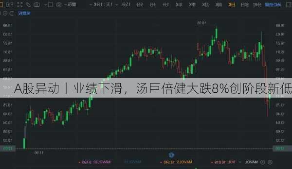 A股异动丨业绩下滑，汤臣倍健大跌8%创阶段新低