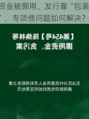 资金被挪用、发行靠“包装”，专项债问题如何解决？