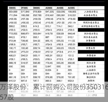 万泽股份：累计回购公司股份35031657股