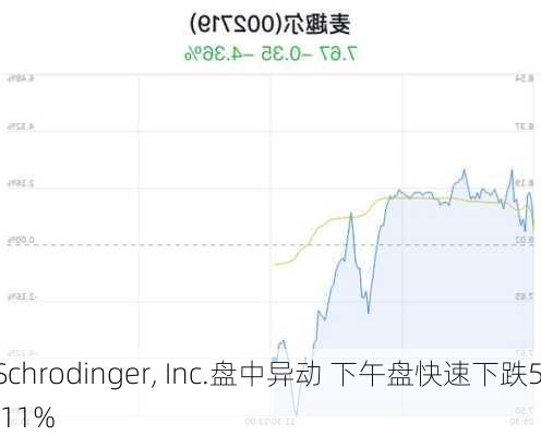 Schrodinger, Inc.盘中异动 下午盘快速下跌5.11%