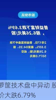 箩筐技术盘中异动 股价大跌6.79%