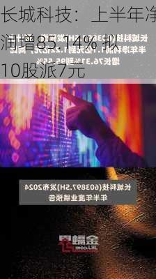 长城科技：上半年净利润增85.14% 拟10股派7元