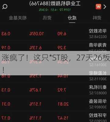 涨疯了！这只*ST股，27天26板！