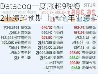 Datadog一度涨超9% Q2业绩超预期 上调全年业绩指引