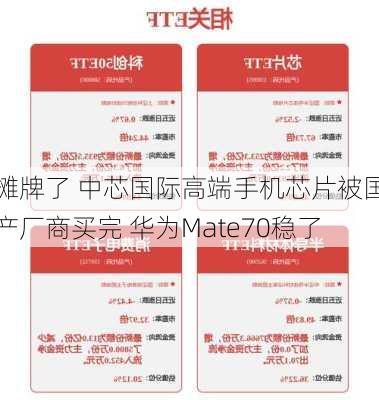 摊牌了 中芯国际高端手机芯片被国产厂商买完 华为Mate70稳了