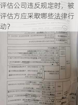 评估公司违反规定时，被评估方应采取哪些法律行动？