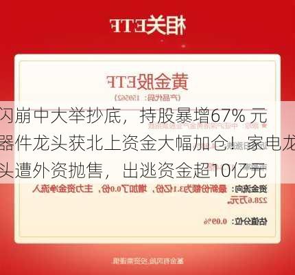 闪崩中大举抄底，持股暴增67% 元器件龙头获北上资金大幅加仓！家电龙头遭外资抛售，出逃资金超10亿元