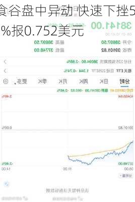 知食谷盘中异动 快速下挫5.99%报0.752美元