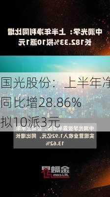 国光股份：上半年净利同比增28.86% 拟10派3元