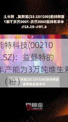 能特科技(002102.SZ)：益曼特的年产能为3万吨维生素E（粉）