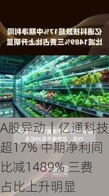 A股异动｜亿通科技跌超17% 中期净利同比减1489% 三费占比上升明显