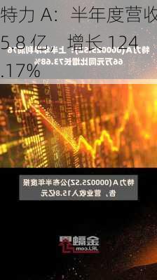 特力 A：半年度营收 15.8 亿，增长 124.17%