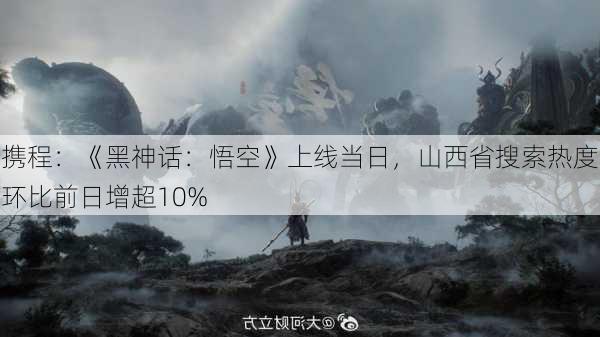 携程：《黑神话：悟空》上线当日，山西省搜索热度环比前日增超10%