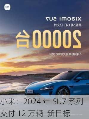 小米：2024 年 SU7 系列交付 12 万辆  新目标