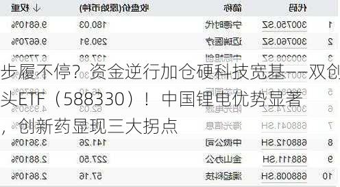 步履不停？资金逆行加仓硬科技宽基——双创龙头ETF（588330）！中国锂电优势显著，创新药显现三大拐点