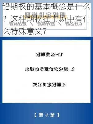 铅期权的基本概念是什么？这种期权在市场中有什么特殊意义？