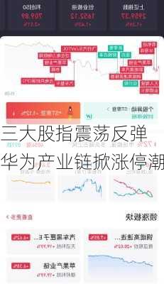 三大股指震荡反弹 华为产业链掀涨停潮