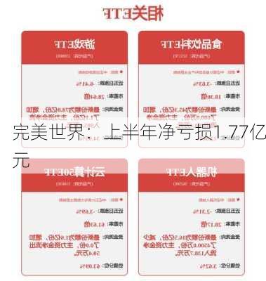 完美世界：上半年净亏损1.77亿元